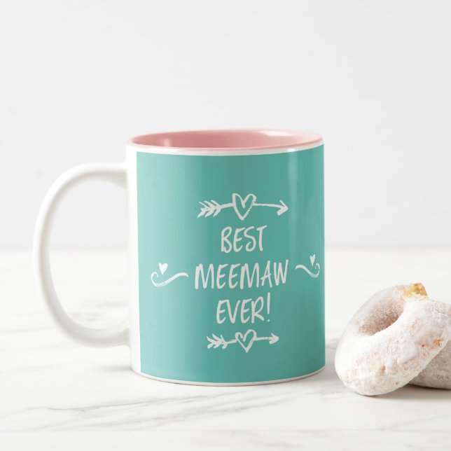 Best MeeMaw Ever Two-Tone Coffee Mug (With Donut)