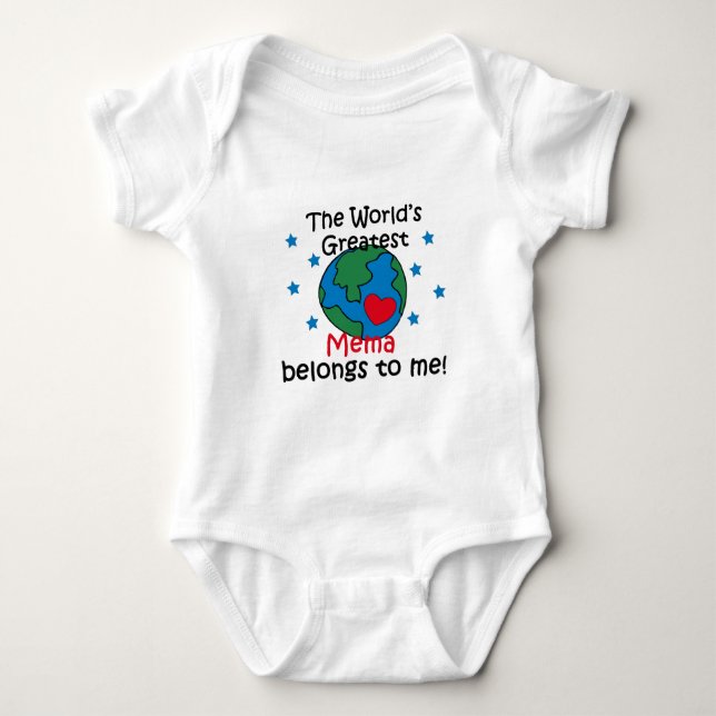 Best Mema Belongs to me Baby Bodysuit (Front)