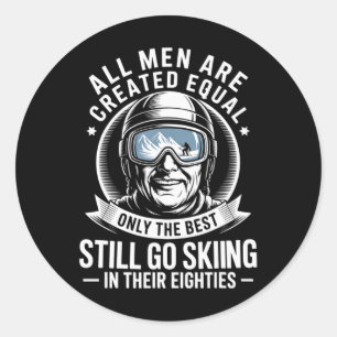 Best Men Still Go Skiing In Their Seventies Gifts Classic Round Sticker