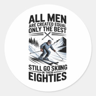 Best Men Still Go Skiing In Their Seventies Gifts Classic Round Sticker