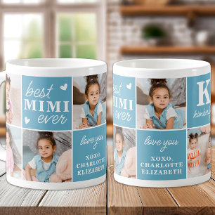 Best MIMI Ever Custom 7 Photo Collage Grandmother Coffee Mug