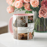 Best Mimi Ever | Elegant Script 8 Photo Collage Two-Tone Coffee Mug<br><div class="desc">Send a beautiful personalised gift to your Mimi that she'll cherish. Special personalised family photo collage to display your special family photos and memories. Our design features a simple 8 photo collage grid design with "Best Mimi Ever" designed in a beautiful handwritten black script style & serif text pairing. Customise...</div>