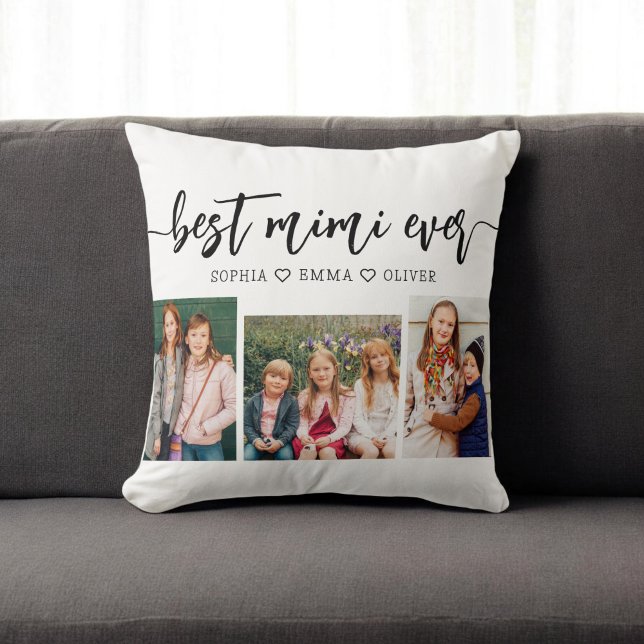 Best MiMi Ever - Grandchildren Photo Collage Cushion (Creator Uploaded)