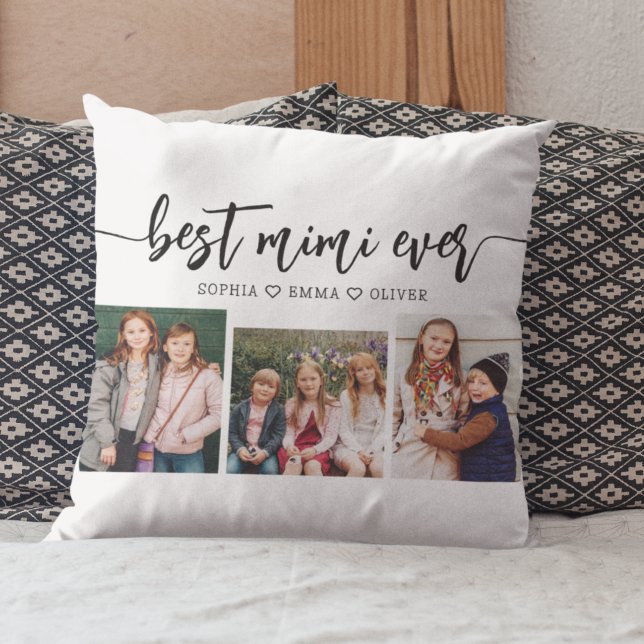 Best MiMi Ever - Grandchildren Photo Collage Cushion (Creator Uploaded)