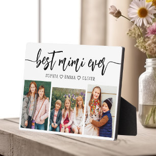Best MiMi Ever - Grandchildren Photo Collage Plaque