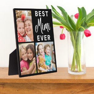 Best Mimi Ever Grandkids 3 Photo Collage   Plaque