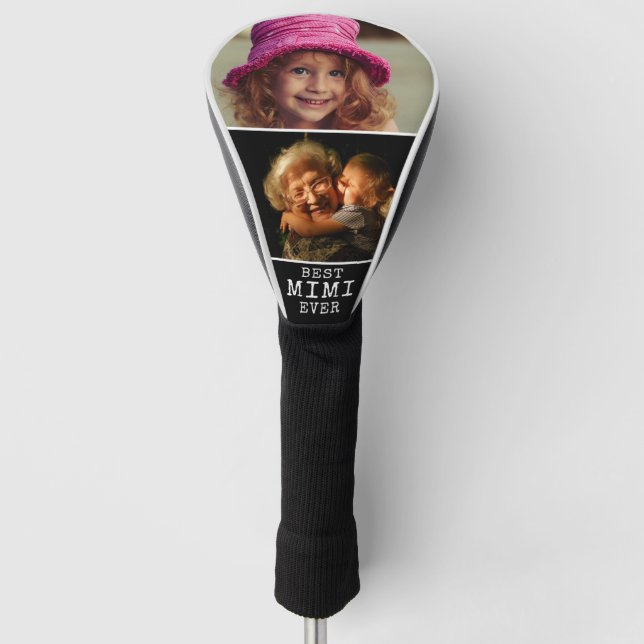 Best Mimi Ever Grandma Grandkid 2 Photo Collage Golf Head Cover (Front)