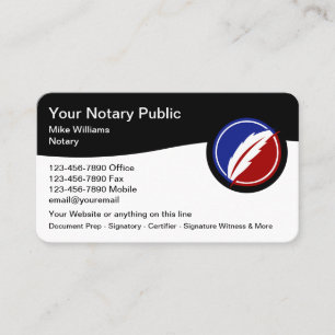 Best Modern Notary Public Business Cards