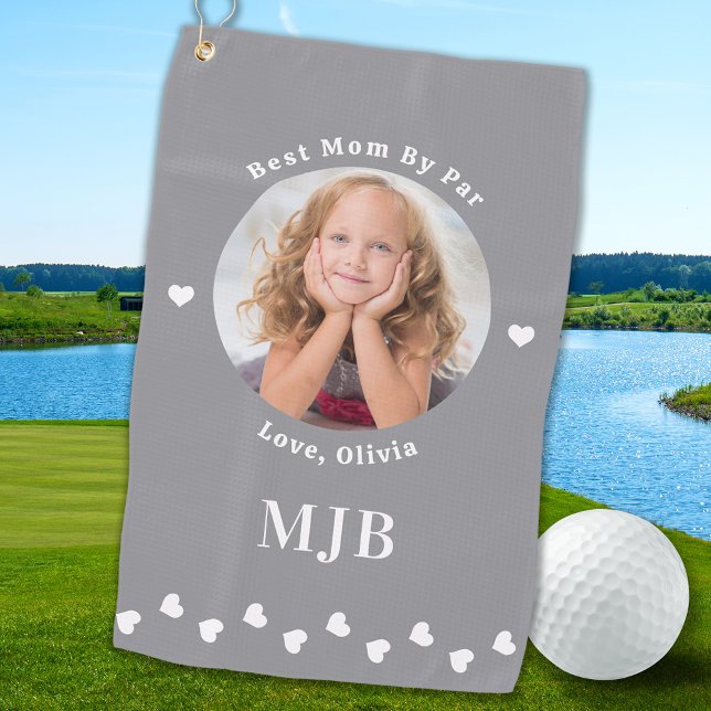 Best MOM By Par - Personalised Picture Monogram Golf Towel (Creator Uploaded)