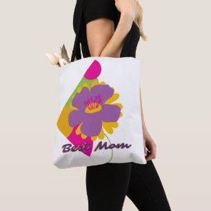 Best Mom Colourful Trendy Designed Tote Bag