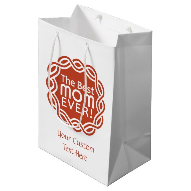 BEST MOM custom gift bags (Front Angled)