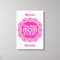 BEST MOM custom monogram canvas print
