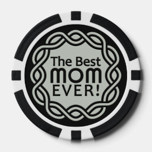 BEST MOM custom monogram poker chips