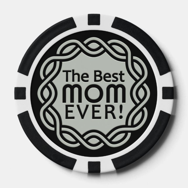 BEST MOM custom monogram poker chips (Front)