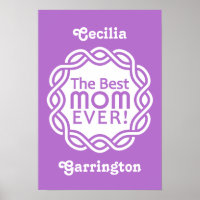 BEST MOM custom monogram poster