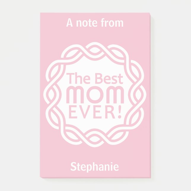 BEST MOM custom name & color Post-It notes (Front)
