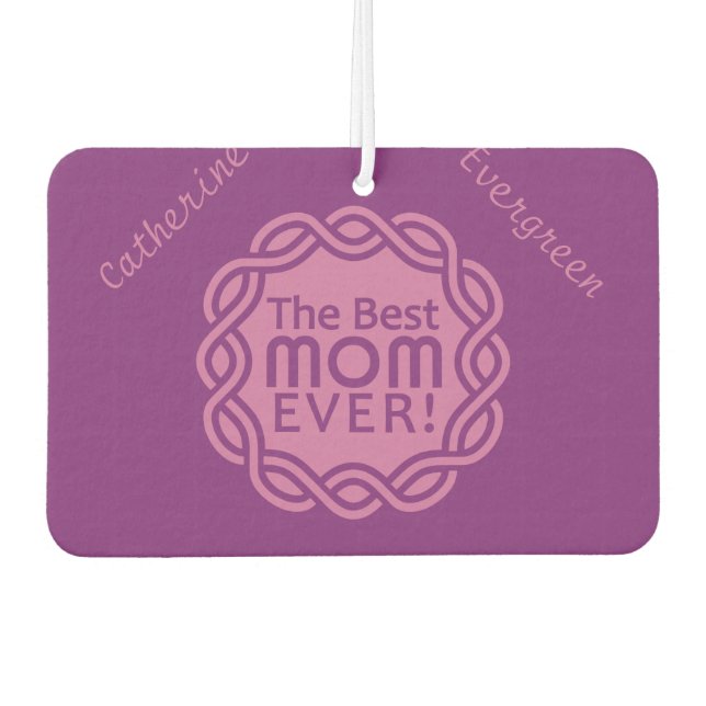 BEST MOM custom name & colour air freshner Car Air Freshener (Front)