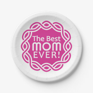 BEST MOM custom paper plates
