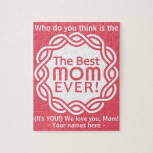 BEST MOM custom text & colour puzzle