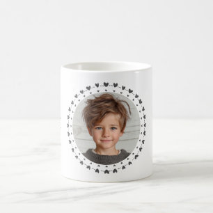 Best Mom / Dad Ever, Photo & Gray Hearts, Modern  Coffee Mug