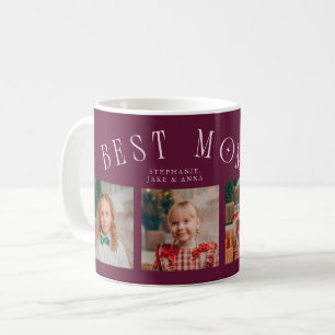 Best Mom Ever 4-Photo Cranberry Mothers Day Coffee Mug