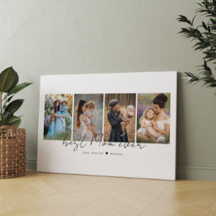 Best Mom Ever 4 Photos Photo Collage Mother's Day Canvas Print
