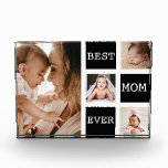 Best Mom Ever 4 Picture Collage Black And White Photo Block<br><div class="desc">Show mom how much you love her with our Best Mom Ever photo collage block. This sleek black and white design is a stylish and sentimental gift for any occasion, whether it's mom's birthday or Mother's Day. With space for 4 of your favorite family photos, this simple and modern keepsake...</div>