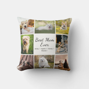 Best Mom Ever 8 Photo Collage Pet Cushion