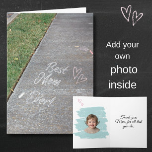Best Mom Ever Chalk Art Mother's Day Photo Card