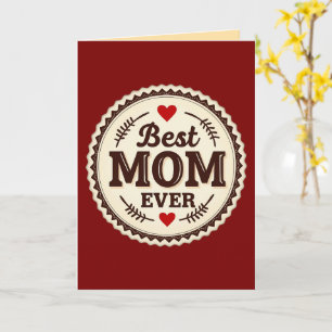 Best Mom Ever Classic Retro Design Card