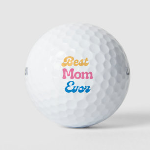 'Best Mom Ever' Colorful Simple Retro Typography Golf Balls