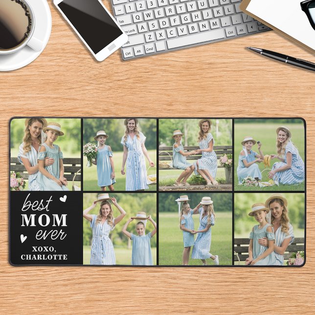 Best MOM Ever Custom 7 Photo Collage Personalised Desk Mat (Creator Uploaded)