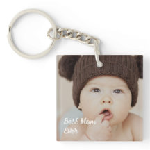 Best Mom Ever Custom Baby Photo Acrylic Keychain