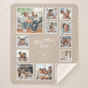 Best Mom Ever   Custom Multi Photo Collage Gallery Sherpa Blanket