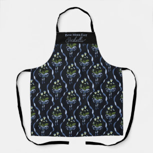 Best Mom Ever Custom Name Floral Ribbon Apron