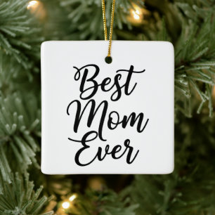 Best Mom Ever Custom Photo Christmas Keepsake Ceramic Ornament