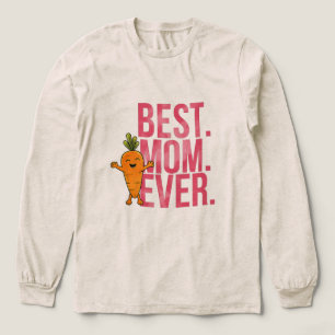 Best Mom Ever Cute Carrot Illustration Long Sleeve Tri-Blend Shirt