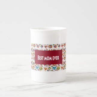 Best MOM Ever Decorative Textures Pattern Shade Bone China Mug