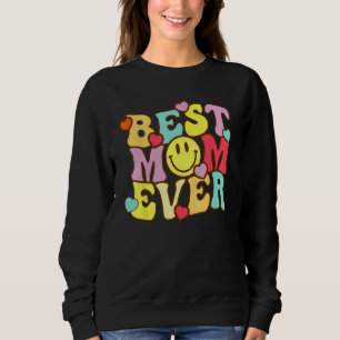 Best Mom Ever Groovy From Daughter Son Mom Kids Sweatshirt