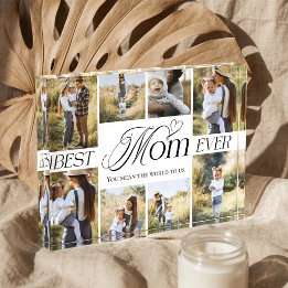 Best Mom Ever Heart Family Photo Collage keepsake Block