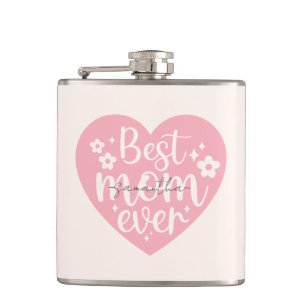 Best Mom Ever Heart Hip Flask