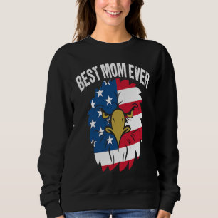 Best Mom Ever in 2023 with Cute Eagle Face Patriot Sweatshirt