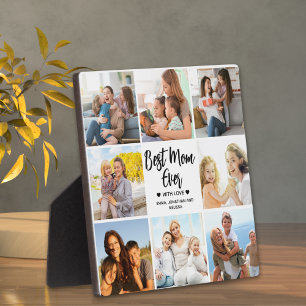 Best Mom Ever Modern Collage 8 Photos Plaque