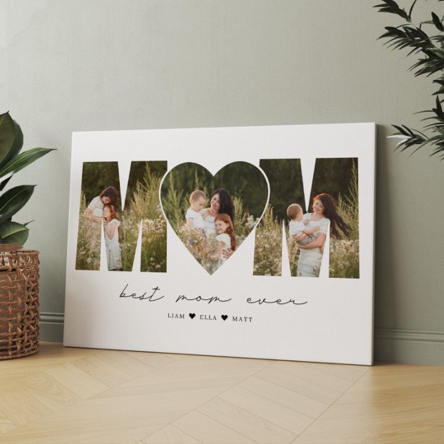 Best Mom Ever Modern Photo Collage Gift For Mother Canvas Print (Creator Uploaded)