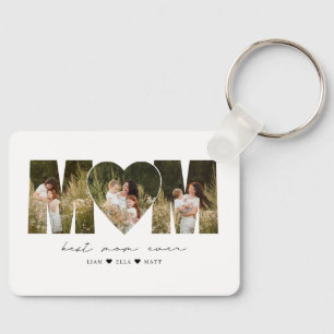 Best Mom Ever Modern Photo Collage Gift For Mother Key Ring