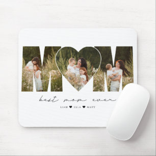 Best Mom Ever Modern Photo Collage Gift For Mother Mouse Pad