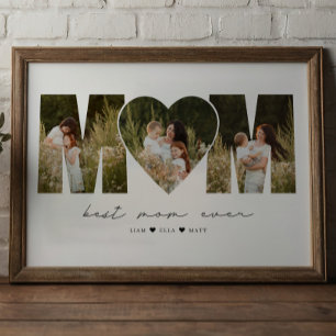 Best Mom Ever Modern Photo Collage Gift For Mother Poster