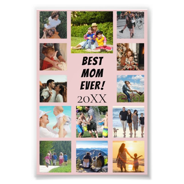 Best MOM ever Mother Birthday Gift Photo Print (Front)