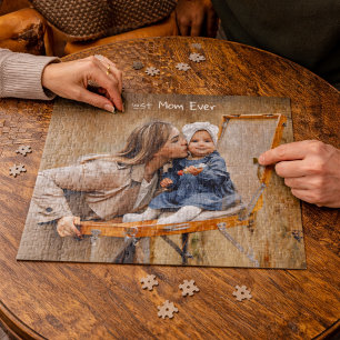 Best Mom Ever Mother's Day Custom Photo Jigsaw Puzzle