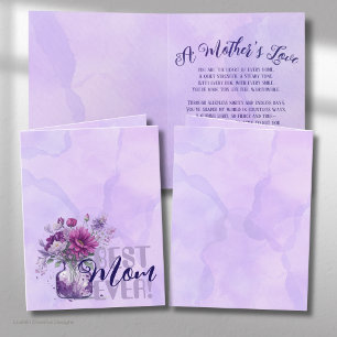 ''Best Mom Ever'' mother's day– Purple Flower Vase Card